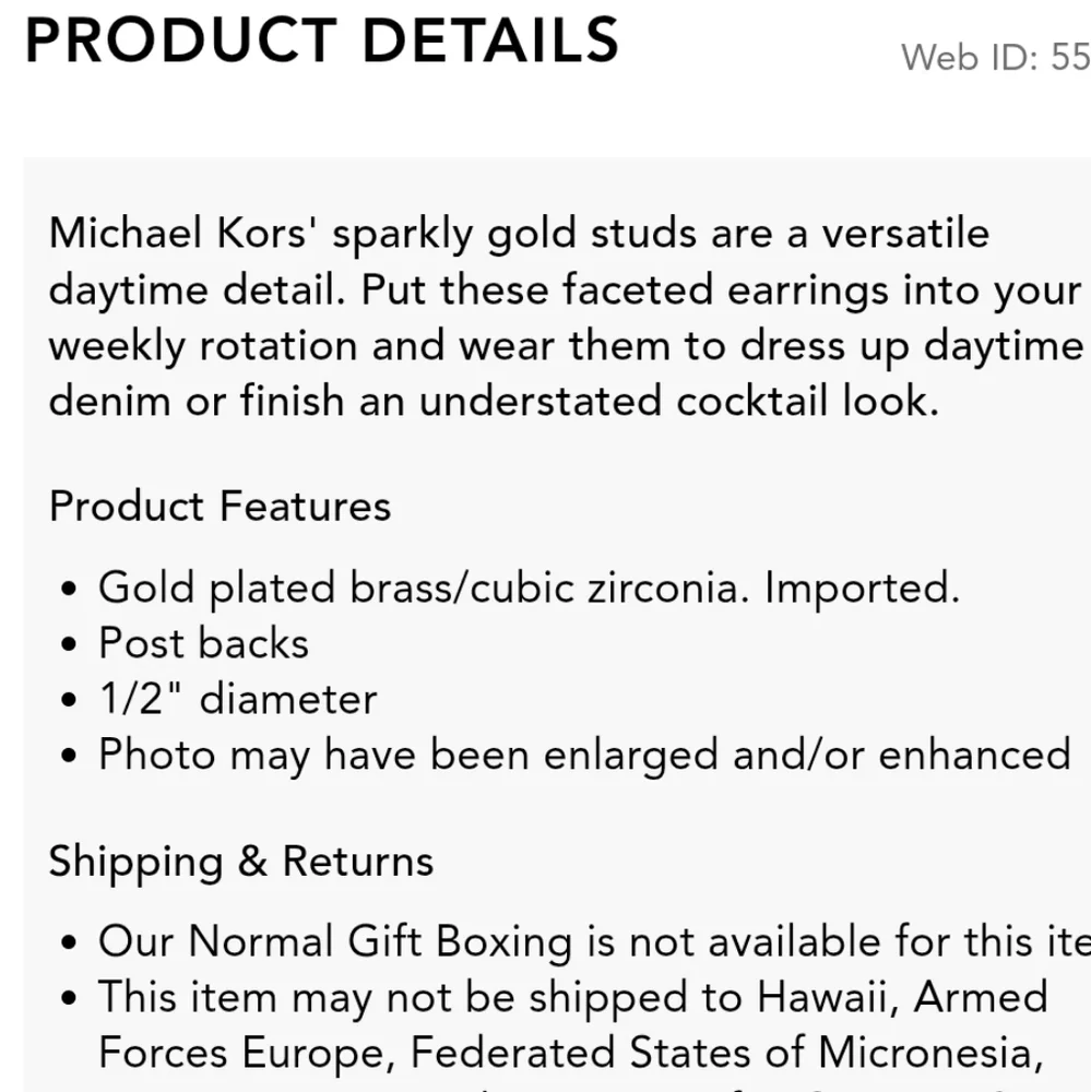 .ichael Kors Gold and Orange Stud Earrings